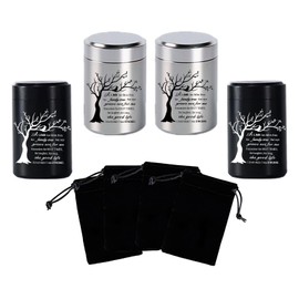 Small Urns for Ashes - Set of 4，2.7 inch Aluminium Mini Urns, Cremation Urns for Human/Pet Ashes, Ashes Holder, Small Keepsake urns-A Limb has Fallen from The Family Tree