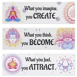 3 Pcs Meditation Wall Decoration, Spiritual Chakra Buddha Zen Quotes Wall Decor Buddhism Buddhist Spiritual Chakra Gifts Room Decoration for Bedroom Living Room Yoga Hanging Decor Accessories