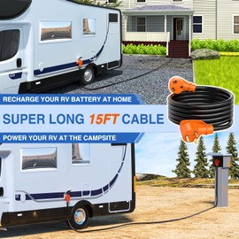 Nilight 30 Amp 15FT RV Extension Cord 125V Heavy Duty 10 Gauge Pure Copper STW Wire UL ETL Listed 3 Prong TT-30P TT-30R 30F/30M Weatherproof Suit for Camper Caravan Trailer