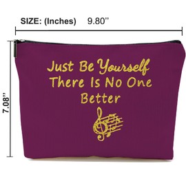 Singer Makeup Bag, Music Lover Cosmetic Bag, Singer Fans Merchandise Quotes, Portable Makeup Storage Organizer, Friendship Gifts for Birthday, Christmas, Mother's Day (Dark Purple)