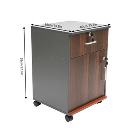 WUSILILU Mobile File Cabinet with Drawer, Rolling Printer Stand, Metal Rolling File Cabinet Under Desk Mobile File Cabinet with Lock for A4 or Letter Size Hanging File Folders