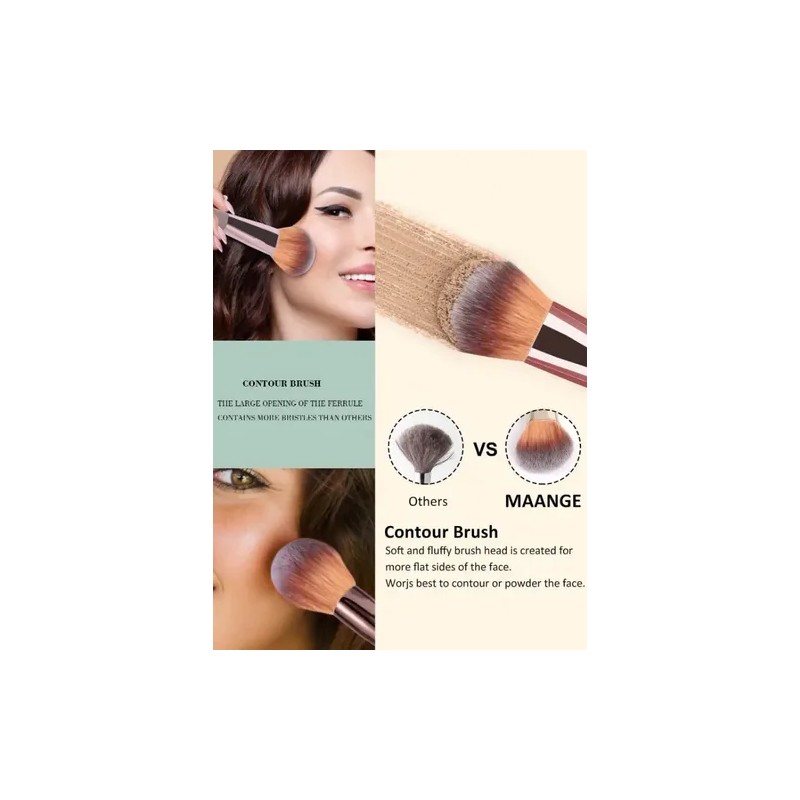 Brochas Velvoss 14 Piezas Cepillo Maquillaje Color Champán