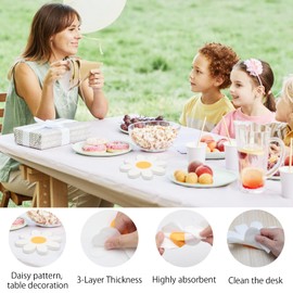 TNSLAND Pack of 40 Napkins Daisy Napkins Flowers Colourful Napkins Summer Party Napkins Flower Shape Napkins Daisy Decorative Napkins Summer Party Tableware Party Decoration