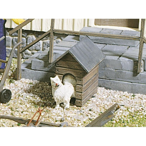 Pola 333210 Dog House G Scale Building Kit, Brown, Grey,