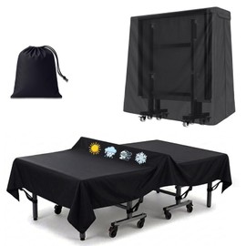 Ping Pong Table Cover 9x5 ft, 600D Waterproof Table Tennis Cover for Outdoor & Indoor Use, Fits Folding or Flat Tables, Windproof Buckles, All-Weather Protection