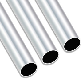 iMeistek 6063 Aluminum Round Tube, 250mm Length, 26mm OD, 24mm ID Seamless Straight Round Tubing for Industry Decoration Architecture (Pack of 3)