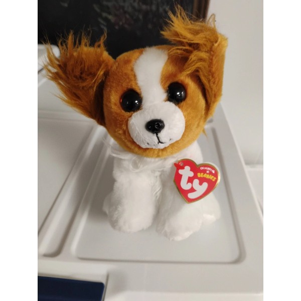 Ty Beanie Baby - BARKS the Papillon Dog 6" NEW