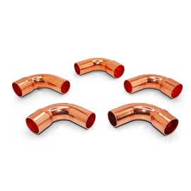 Copper Fitting HVACR OD 3/4" (HVAC Outer Dimension) 5/8" (Plumbing Inner Dimension) - Copper STREET 90 Degree Elbow Fitting Connector with 1 solder Cup & ACR - 99.9% Pure Copper - 5 Pack