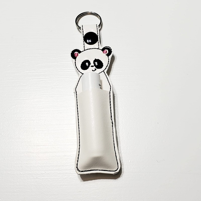 Panda Bear Hand Sanitizer Holder Key chain and/or Lip balm