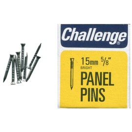 Panel Pins Bright, 15mm (40G), External Length 15mm, Nail Material Steel, Nail Type Panel Pin, Product Range Challenge - Bright Panel Pins, Fasteners & Hardware
