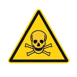 Warning Sign W016 - Warning of Toxic Substances - Foil Stickers - 50 mm - Pack of 250