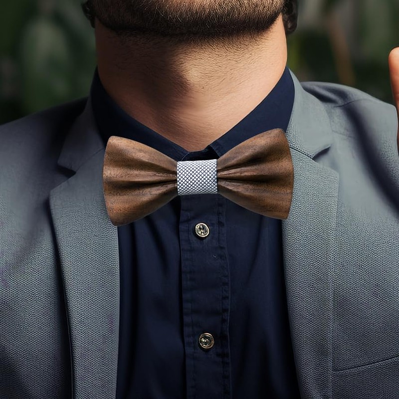 Cyriacus Wooden Bow Tie Set Men's Wooden Bow Tie Set