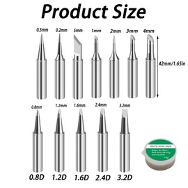 13Pcs Soldering Iron Tips, Soldering Tips 900m Welding Equipment Accessories Replacement Tip Quick DIY Projects and More Soldering Station (12 Different Sizes)
