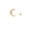 [Custom Made] Pisces Dear Moon Amethyst Unbalanced Constellation Earrings OTE120612B