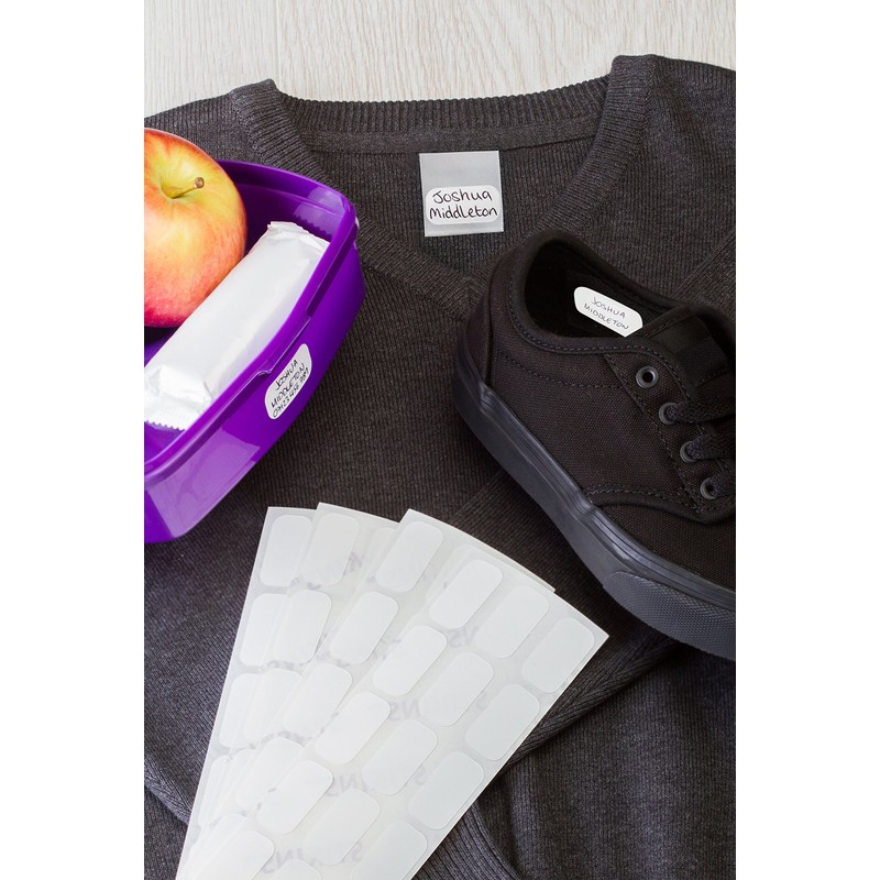 STIKINS® Name Label Kit with Pen, 60x Plastic Write-On Labels