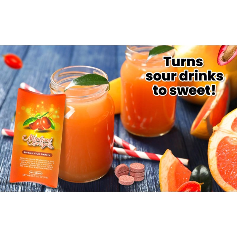 Miraland Berry Miracle Fruit Tablet, Turns Sour Foods to Sweet,