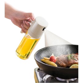 PREMIUS Glass Oil Sprayer Bottle, 8.45 Ounces, Thumb Pump with Easy Handle, Sprayer Dispenses a Fine Mist With Each Pump, Perfect for Healthier & Tastier Cooking, Natural