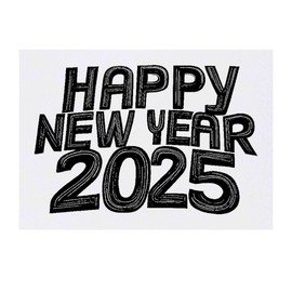 'Happy New Year 2025' Temporary Tattoo - Water Resistant, Skin-Safe, Non-Toxic Transfer (TO00080889)