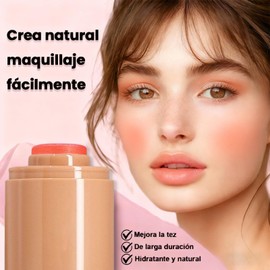 YUEGVC Rubor en barra cremoso, blush en barra hidratante tinta, Textura suave, fácil de aplicar, Resistente al agua y de larga duración, Tinta multiusos, para Mejillas, Labios y Ojos (03#Margarita picante)