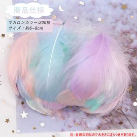 Samcos Feather Shower Colorful Natural Dyed Feathers DIY Decoration Props Wedding Birthday Event Party Craft Supplies (Macaron Color 200pcs)