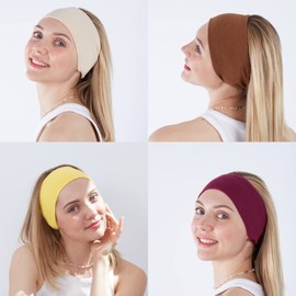 10 Pack Headbands for Women Sports Headbands Wide Hair Bands Sweatband Hair Non Slip Stretchy Headbands for Yoga Sports Working out Fitness Hair Accessories for Women