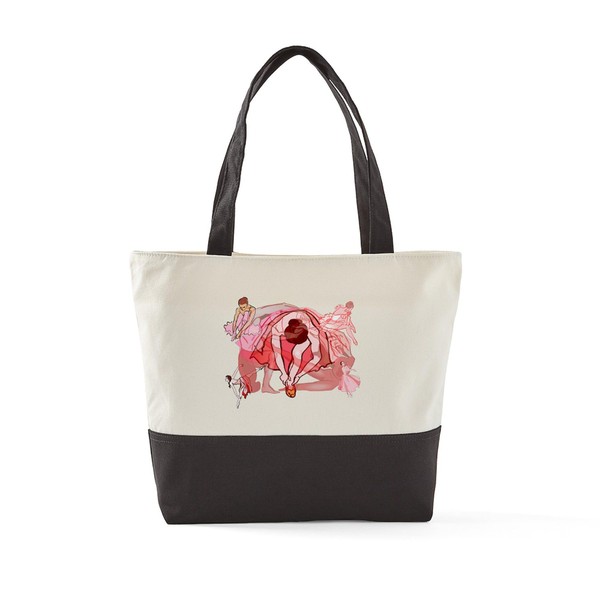 CafePress Ballet Dancers Canvas Tote Top Zipper Closure