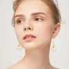 Pearl Dangle Earrings for Women U Shaped Open Wire Needle