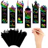 JUNEBRUSHS 30Pcs Ramadan Crafts, Rainbow Magic Ramadan Scratch Bookmarks for