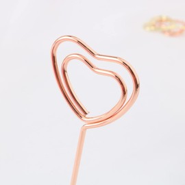 12Pcs Vertical Note Holder, Place Card Holders Heart Shape Table Photo Holder Table Picture Stand Place Card Holder for Wedding Party Gatherings Office Desk Paper Memu Clips
