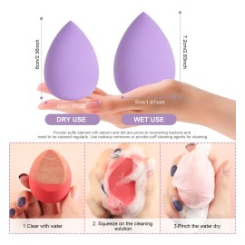 Kit Esponja De Maquillaje Base Rubor 8 Piezas Con Caja