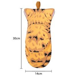 1 Pair Oven Gloves Up to 250°C Heat Resistant Oven Gloves Cotton BBQ Oven Gloves Pot Holder Kitchen Gloves Cooking Gloves Cat Motif Kitchen Cooking Baking Grilling