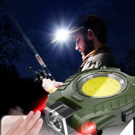 <Local Delivery>COB Cap Clamp Headlight,LED Multi-functional Mini Flashlight, Strong Light Portable Working Light For Night Fishing,Running,Hiking and Holiday Gift - Color: Green