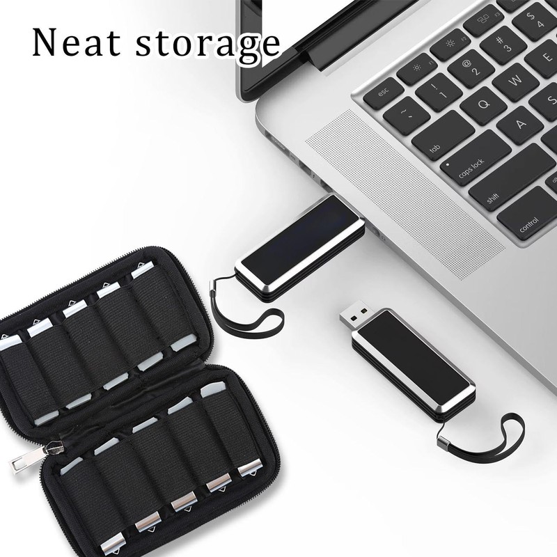 KSBBHDS 2 Stück USB -Aufbewahrungstasche, Artikelorganisator, Tragbare Aufbewahrungstasche, USB -Schutzkoffer.