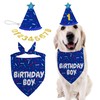 Dog Birthday Bandana Set, Blue Birthday Boy Decorations, HBD Party