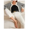 GORGLITTER Women's Long Sleeve Crew Neck Cardigan Sweaters Striped Cute