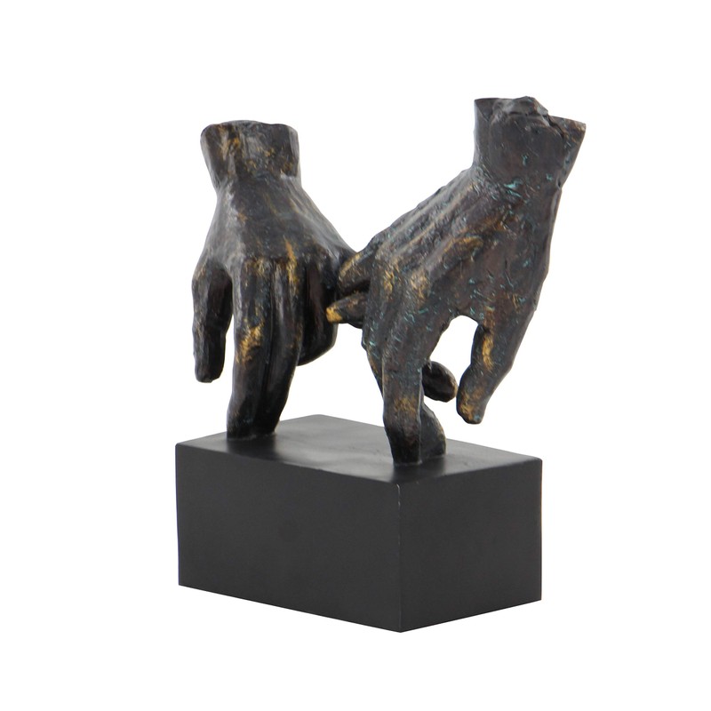 Deco 79 Polystone Hands Sculpture, 9" x 4" x 10",