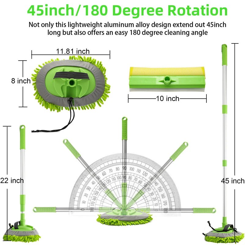 CarCarez 3 in 1 Microfiber Car Wash Brush Cleaning Mop