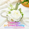 Latious Wedding Corsage Wristlet Red Rose Wrist Corsage for Women