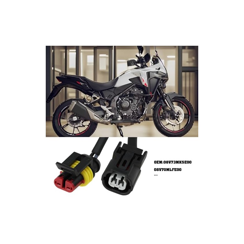2 Piece Motorcycle Auxiliary Headlight Adapter Cable Kit 08V73MKSE00 Compatible