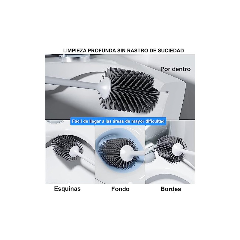 Timotech Cepillo de Inodoro de Silicona, Juego de 2 Escobillas
