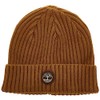 Timberland Men's Ribbed Watch Cap with Logo Plate, Wheat, One