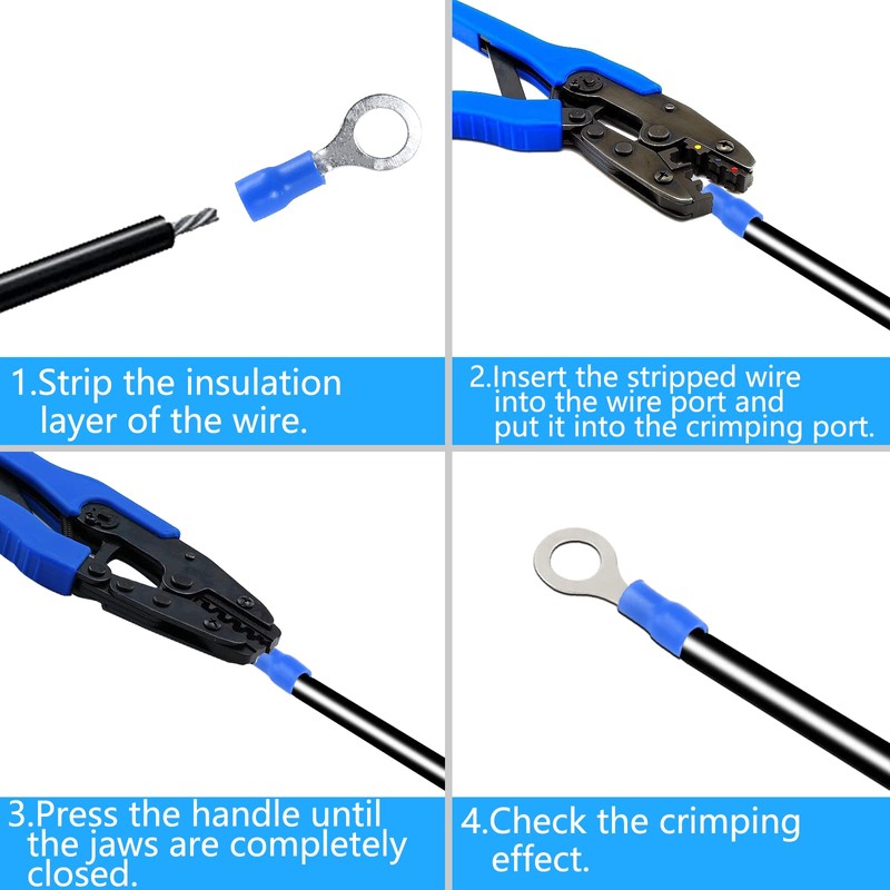 Bokwin 100Pcs 16-14AWG Insulated Terminals Ring Electrical Wire Crimp Connectors