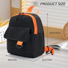 Energather Mini Backpack, Canvas Small Ladies Backpack Small Backpack for Women and Girls, Stylish Womens Backpack with Detachable Shoulder Strap for Shopping, Travel, Walk (black)