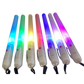 Glowtopia LED Premium 7" Glow Sticks - Flashing Multicoloured Glowsticks Party Fitness (Wrist Length Lanyard, 24 Pack)