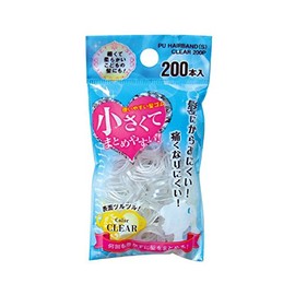18-950 Small and Easy to Use Hair Elastics, Clear, 200 Pieces