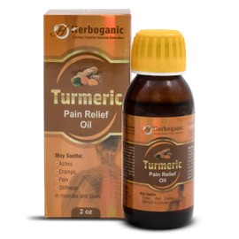HERBOGANIC Natural Turmeric Oil 2oz 100% Pure and Natural Oil for Massage