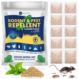 ADDOT Natural Peppermint Oil Mouse Repellent – 10-Pack, 40g Each – Effective Rodent Co