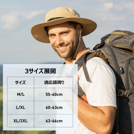 TOP-EX Large Size Safari Hat, Men's Adventure Hat, Foldable, Boonie Hat, Stylish, Fishing Hat, Mesh, Military Hat, Foldable, Sun Hat, 94612_dark gray