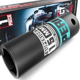 Aiourx 1/2” Drive Impact Socket, 15 mm Deep Socket, Metric, 6 Point, CR-V, for Automotive Maintaince, Mechanical Equipment Maintaince