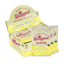 UnTapped Organic Lemon Waffles 1.1 oz Each, Box of 16 - Endurance Sports Snacks Sweetened with Real Maple Syrup, and Real Lemons | Vegan & Real Food Waffles| Ideal for Athletic Performance